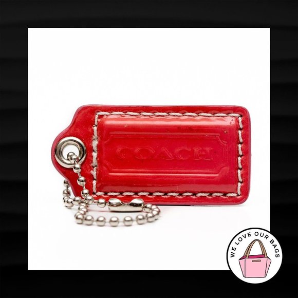 2" Medium COACH PINK SILVER PATENT LEATHER KEYFOB - Picture 1 of 2